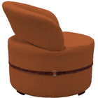 Potrona Decorativa Paris Estofada Redonda Bouclé Terracota