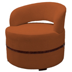 Potrona Decorativa Paris Estofada Redonda Bouclé Terracota