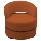 Potrona Decorativa Paris Estofada Redonda Bouclé Terracota