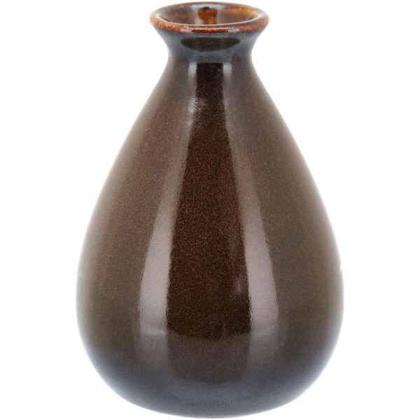 Pottery Vaso Decorativo Enfeite 10x8x8cm Cerâmica Marrom