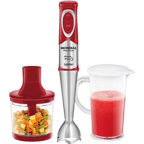 Power Mixer Mondial Vermelho Premium Com Copo Dosador De 750m