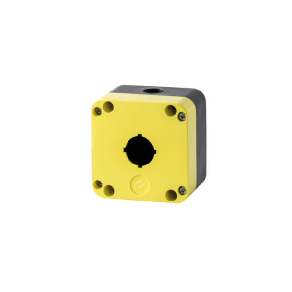 Pq01k Caixa Para Botoeira E Comando 1 Furo  Tampa Cor Amarela