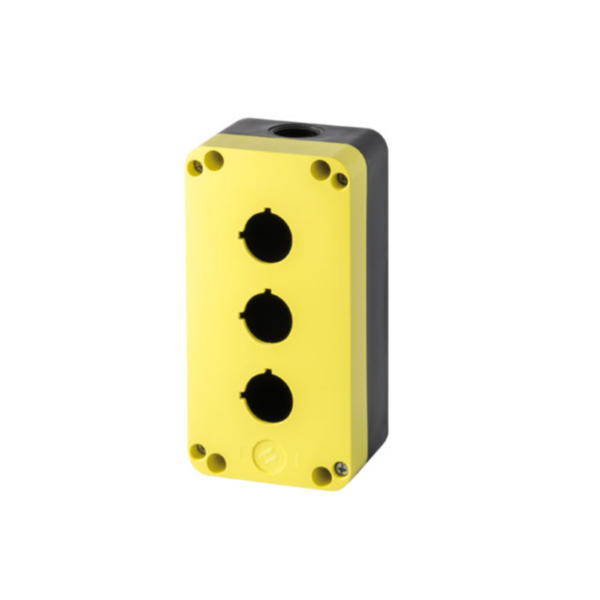 Pq03k Caixa Para Botoeira E Comando  3 Furos Tampa Cor Amarel