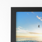 Praia Mar Pássaros Paisagem Quadro Moldura Preta 60x40cm