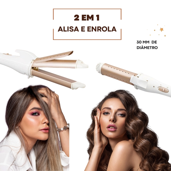 Prancha Chapinha E Modelador De Cachos Profissional 2 Em 1 Bi