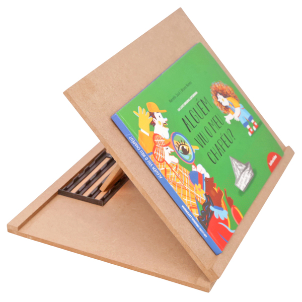 Prancheta A4 Montessoriano Inclinável Apoio De Livros Desenhos