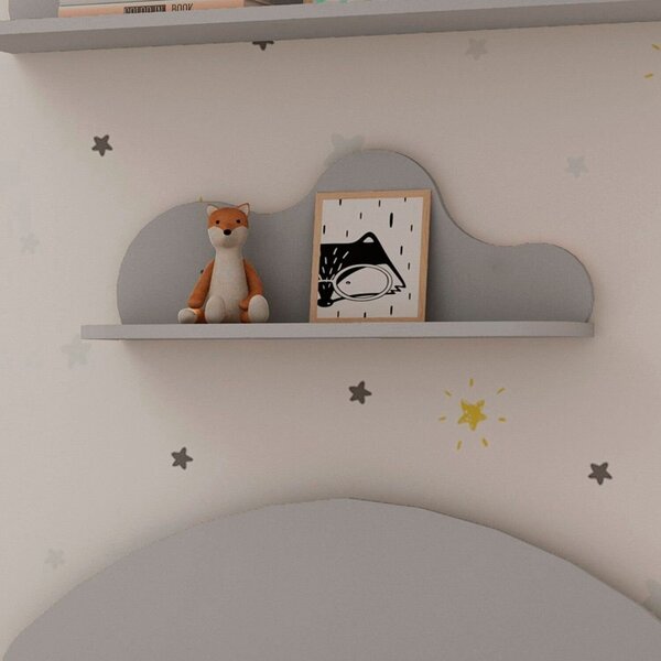 Prateleira 100% Mdf Infantil Com Detalhe Orgânico Em Formato