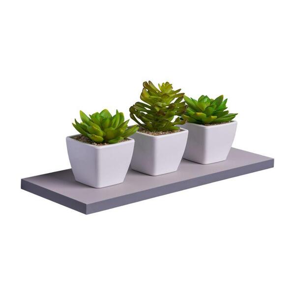 Prateleira 40 X 10cm Cinza Claro Suporte Invisível