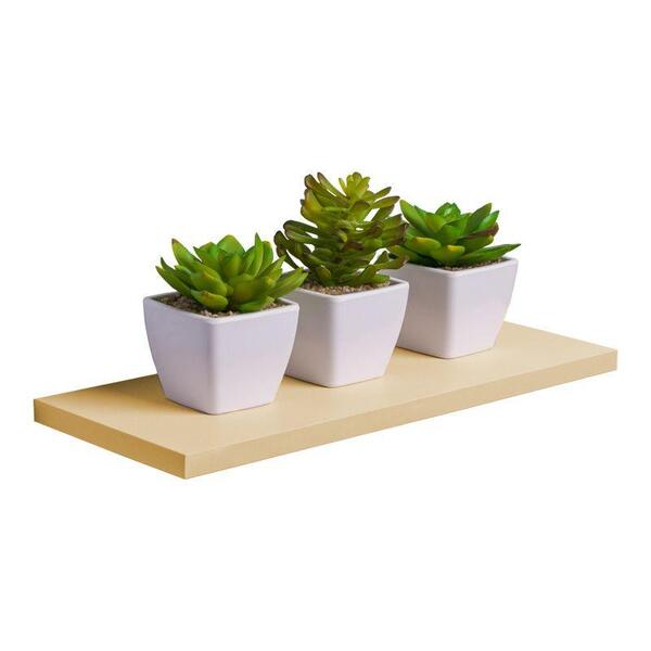 Prateleira 40 X 20cm Bege Claro Suporte Invisível
