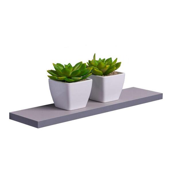 Prateleira 50 X 15cm Cinza Claro Suporte Invisível