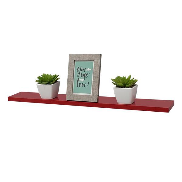 Prateleira 50 X 15cm Vermelha Suporte Invisível