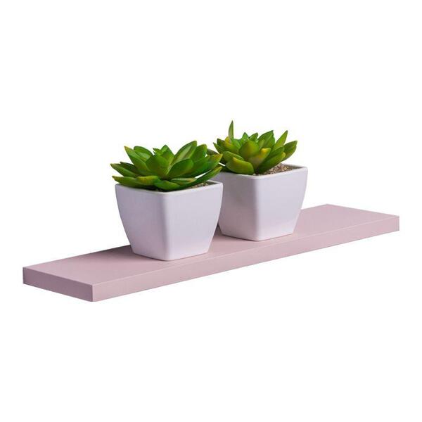 Prateleira 60 X 10cm Rosa Claro Suporte Invisível