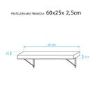 Prateleira 60 X 25cm Branco Espessura 25mm Mão Francesa