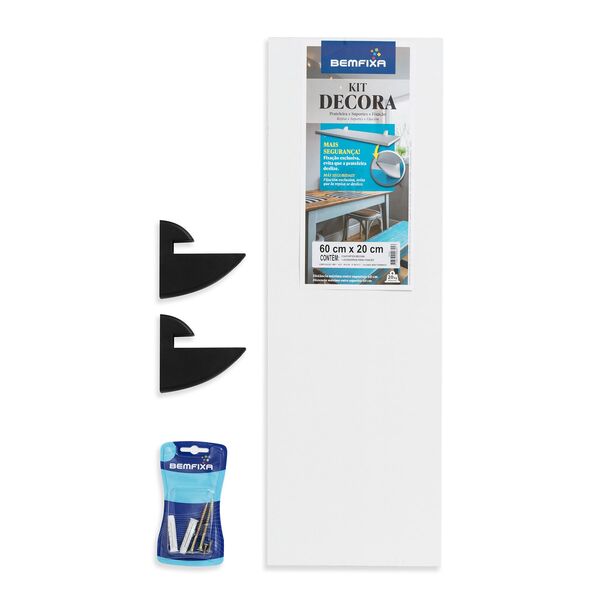 Prateleira 60x20cm Branco Kit Decora - 86053