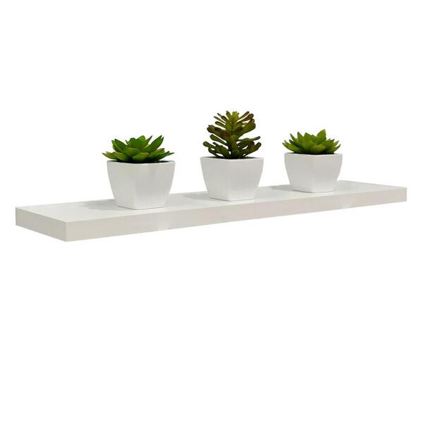 Prateleira 80 X 15cm Branco Espessura 25mm Suporte Invisível