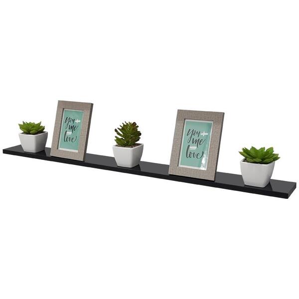 Prateleira 90 X 10cm Preta Suporte Invisível