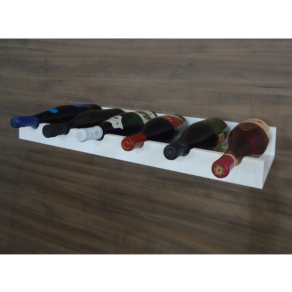 Prateleira Adega New Suporte Vinhos E Garrafas Branco Laca