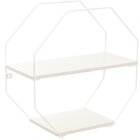 Prateleira Aramada Com Madeira Octogonal Branco