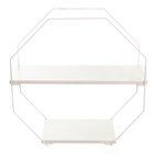 Prateleira Aramada Com Madeira Octogonal Branco