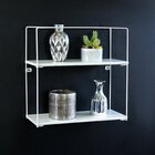 Prateleira Aramada Com Madeira Quadrada Branco