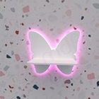 Prateleira Borboleta P Com Luz De Led Rosa