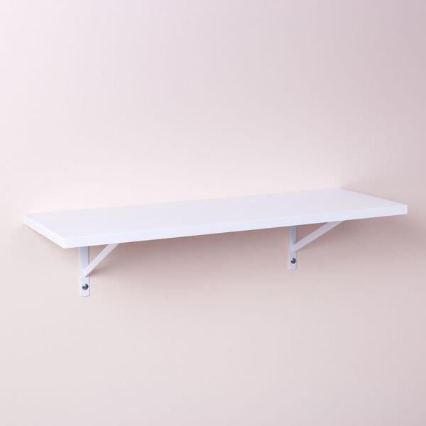 Prateleira Branca 80 X 20cm Com Suporte Mao Francesa