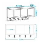 Prateleira Cabideiro Com 3 Nichos 53,5cm Multimóveis Cr45073