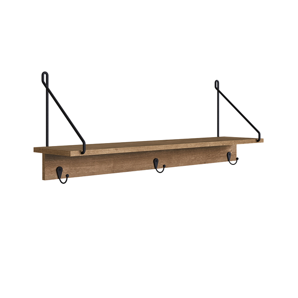 Prateleira Cabideiro Tube Vermont E Preto Estilo Industrial A