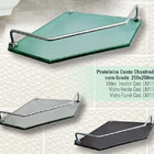 Prateleira Canto Chanfrada C/ Grade 25x25 Cm - 8mm - Fume