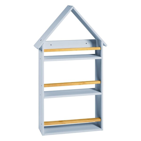 Prateleira Casinha 106x68x10cm Infantil Azul Bebê/amêndoa