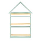 Prateleira Casinha 109x68x10cm Infantil Verde Bebê/amêndoa