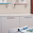 Prateleira Color Branca 60cm X 25cm Com Suporte Metálico Lila