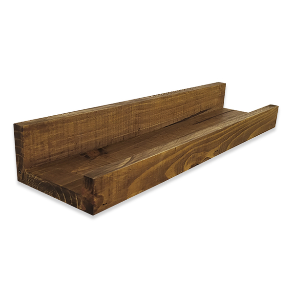 Prateleira Com Borda De Madeira Maciça 40 Cm Marrom