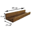 Prateleira Com Borda De Madeira Maciça 60 Cm Marrom