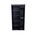 Prateleira Com Cabideiro Duplo Lateral Preto 185x92x32cm - De