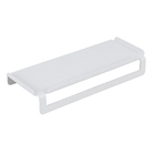 Prateleira com Porta Toalha de Parede Metal Branco Fosco 12cm Ispirazione Future