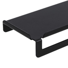 Prateleira com Porta Toalha de Parede Metal Preto Fosco 12cm Ispirazione Future