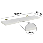 Prateleira com Suporte 120x25cm Madeira Branca Montfácil
