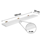 Prateleira com Suporte 150x25cm Madeira Branca Classic Montfácil