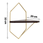 Prateleira com Suporte 32x20cm Metal Dourado Dandy Zamar