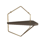 Prateleira com Suporte 32x20cm Metal Dourado Dandy Zamar