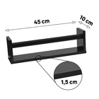 Prateleira com Suporte 45x10cm Madeira Preta Box Spaceo