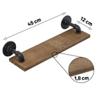 Prateleira com Suporte 45x12cm Madeira Marrom Industrial Montfácil