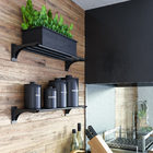 Prateleira com Suporte 60x18cm Metal Preto Tubular DS Artefatos