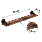 Prateleira com Suporte 80x12cm Madeira Marrom Industrial Montfácil