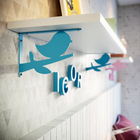 Prateleira com Suporte 80x20cm Metal Azul Bird DS Artefatos