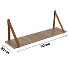 Prateleira com Suporte 90x20cm Madeira Marrom Origem Zamar