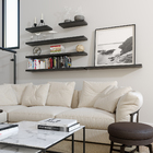 Prateleira com Suporte 90x25cm Madeira Preta Classic Montfácil