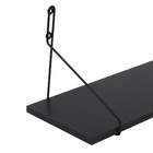 Prateleira Com Suporte Aramado 60x20Cm Preto/Preto