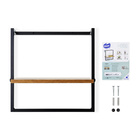 Prateleira com Suporte Industrial Preto Retangular 40x40cm Marrom Mel MDP e Metal Bemfixa